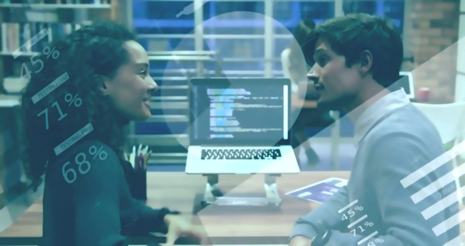 Close-up view of mobile app testing process showing various device compatibility checks